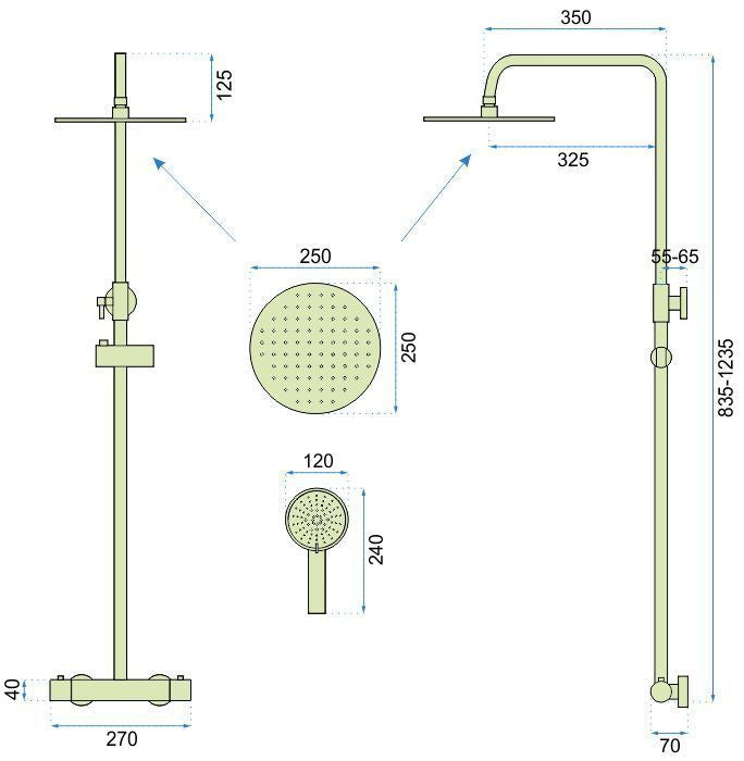 Doucheset REA Vincent Brush Steel met thermostaat - View 9