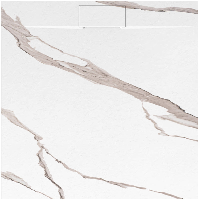 Douchebak Rea Bazalt CARRARA WHITE 90x90