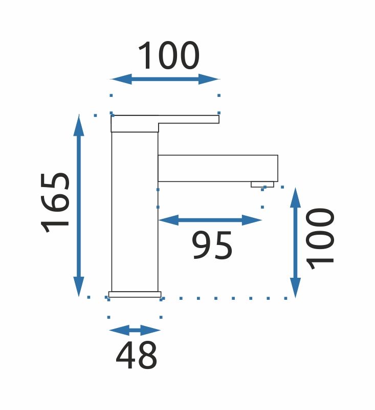 Wastafelkraan Rea Pixel Zwart Low - View 5