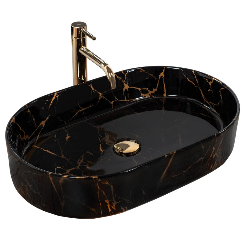 Opzetwastafel Rea Nadia Black Marble Shiny