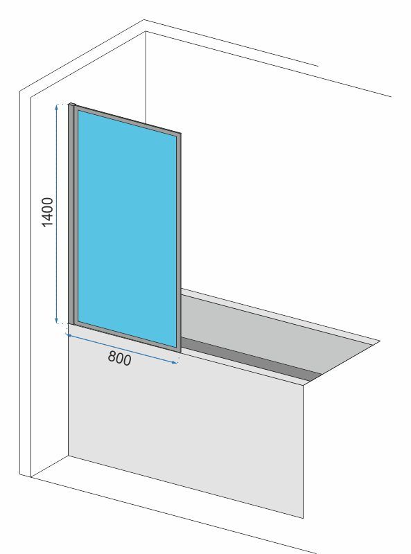 Badscherm Rea Lagos-1 Fix 80 Zwart - View 5