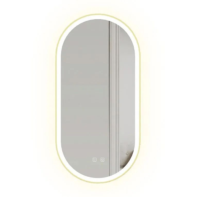 Badkamerspiegel Rea Wandspiegel OVL 50×100 cm Goud — met LED-verlichting