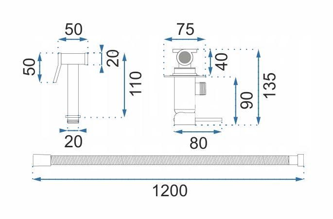 Inbouw Bidetmengkraan Rea Lungo Loop Gold - View 7