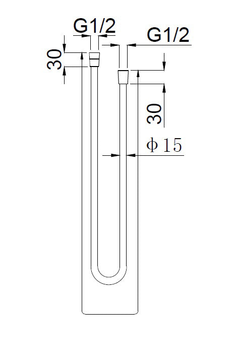 UniMatch doucheslang kunststof 150 cm geborsteld koper maattekening – 150 cm | Dealplein