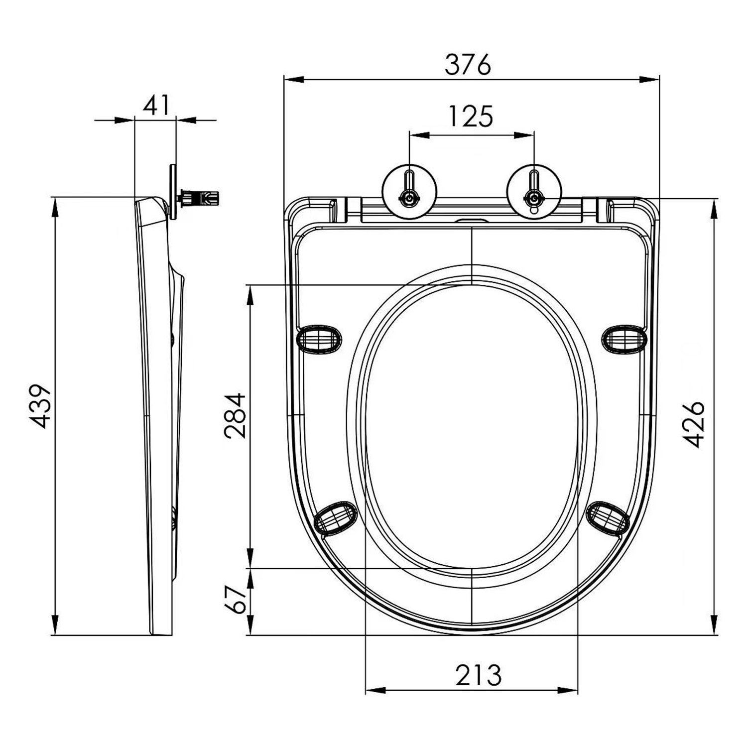 Leon Toiletzitting Slim Softclose Easy Take 37,6x42,6 Cm Duroplast Wit