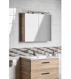 Sapho Vega Mirror Cabinet Spiegelkast 80x20x70 Cm Platin Eiken
