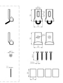 Spiegelklemmen 4 stuks chroom - maattekening