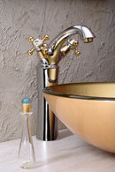 Antea Hoge Wastafelmengkraan Inclusief Afvoerplug (H)245mm, Chroom Goud