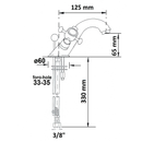 Antea Retro Wastafelmengkraan met Afvoerplug, Brons