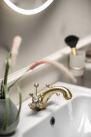 Antea Retro Wastafelmengkraan met Afvoerplug, Brons