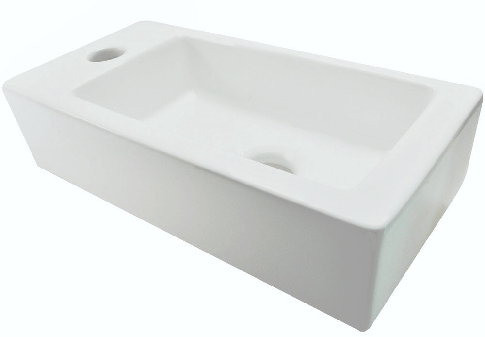 Rhea S mini fontein links 36,5 x 18 x 9 cm keramiek mat wit – Wiesbaden – Mat Wit – Fonteinen | Dealplein
