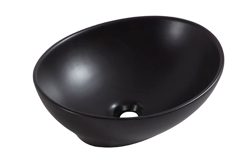 Productafbeelding – Barco waskom ovaal 40 x 33 x 14,5 cm keramiek mat zwart