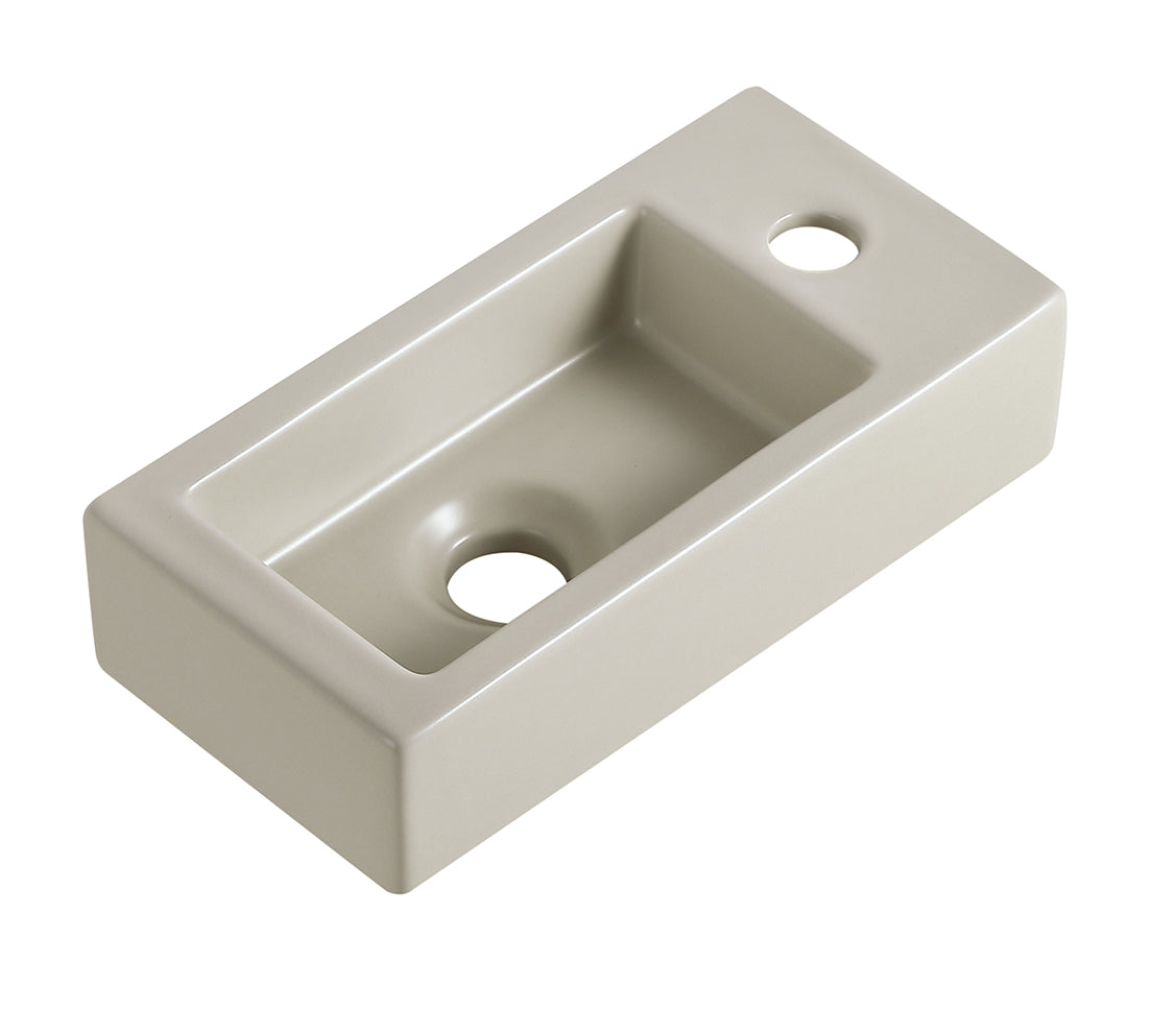 Rhea S mini fontein rechts 36,5 x 18 x 9 cm keramiek beige – Wiesbaden – Beige – Fontein | Dealplein