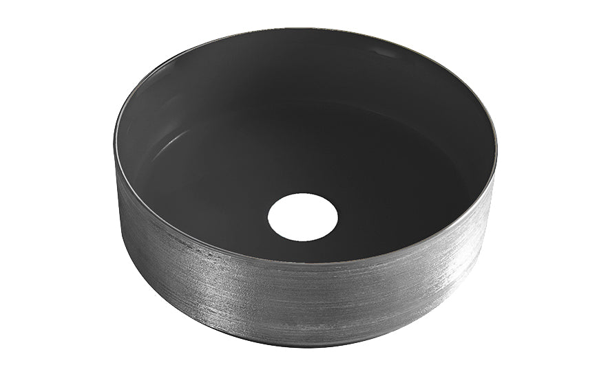 Mondri waskom rond 36 x 36 x 12 cm mat zwart/gunmetal – Wiesbaden – Mat Zwart – Waskom | Dealplein