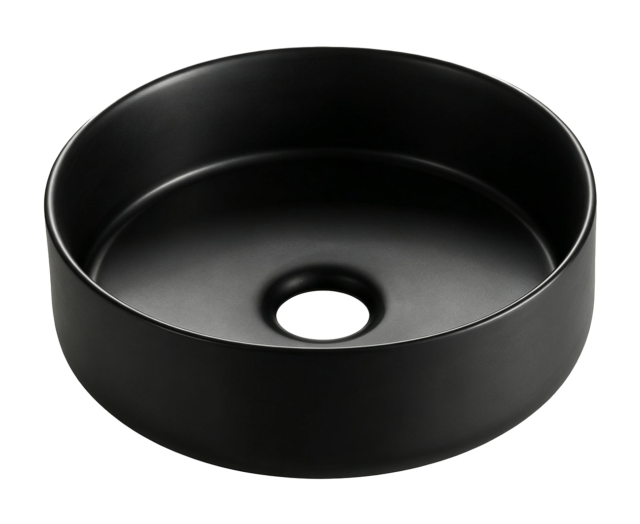 Wiesbaden Colosso waskom rond 36 x 12 cm keramiek mat zwart