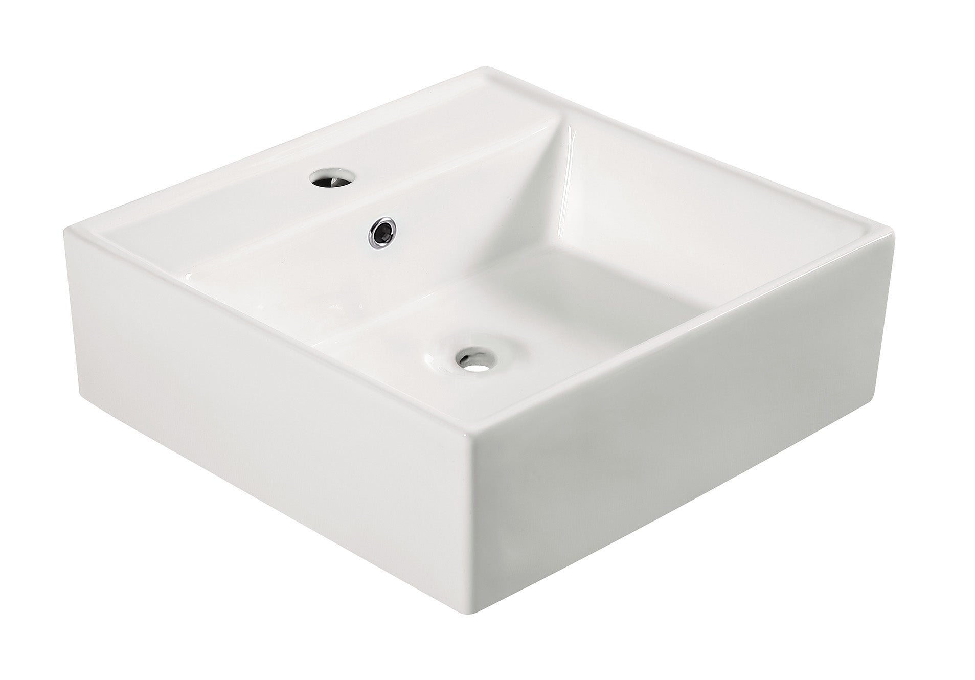 Productafbeelding – Larx waskom vierkant 46 x 46 x 16,5 cm keramiek glans wit