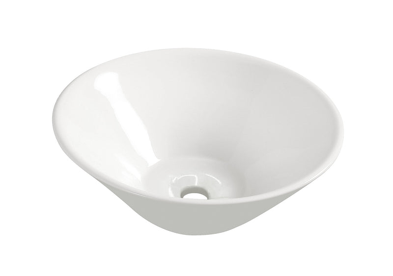 Circle waskom rond 42 x 15 cm keramiek glans wit