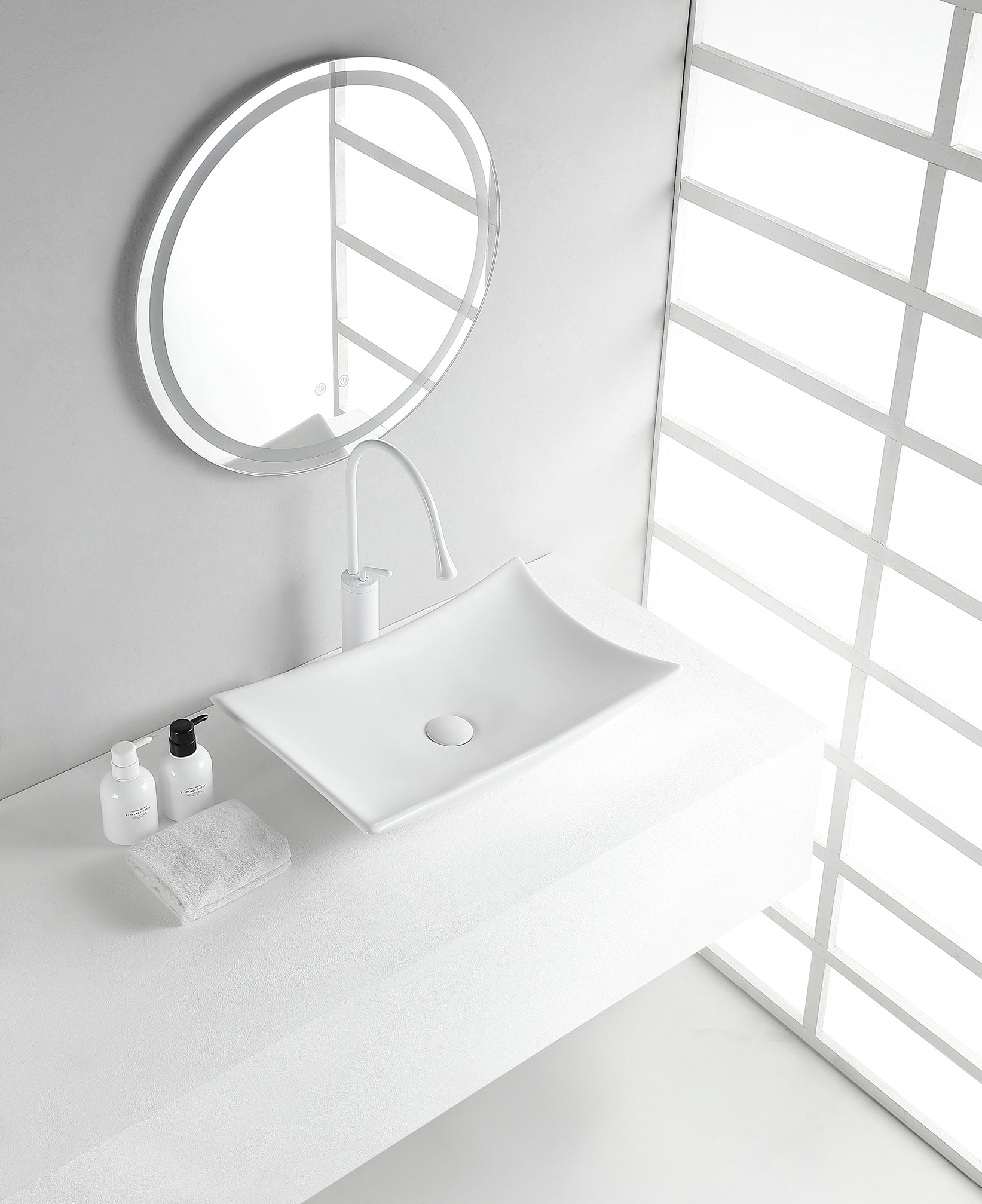 Scala waskom rechthoekig 56 x 37 x 10,5 cm keramiek glans wit – Wiesbaden – Glans Wit – Waskommen | Dealplein