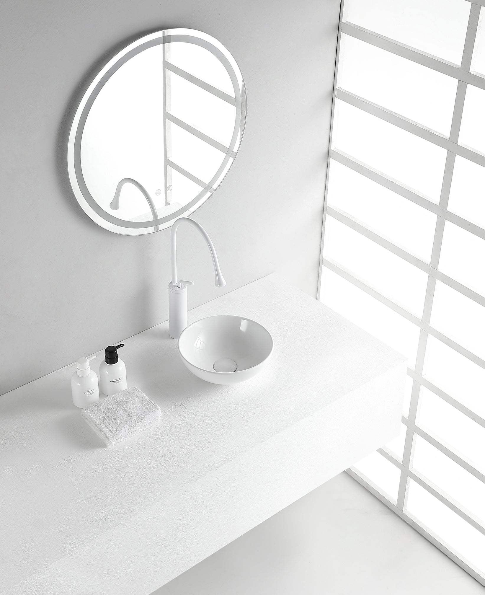 Kimo waskom rond 28 x 10 cm keramiek glans wit – Wiesbaden – Glans Wit – Waskom | Dealplein