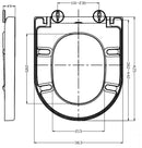 Vesta Junior toiletzitting softclose en quick release glans wit - maattekening
