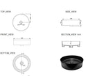 Maattekening – Link waskom rond 40 x 12 cm keramiek mat zwart