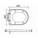 Arco toiletzitting softclose en quick release glans wit - maattekening