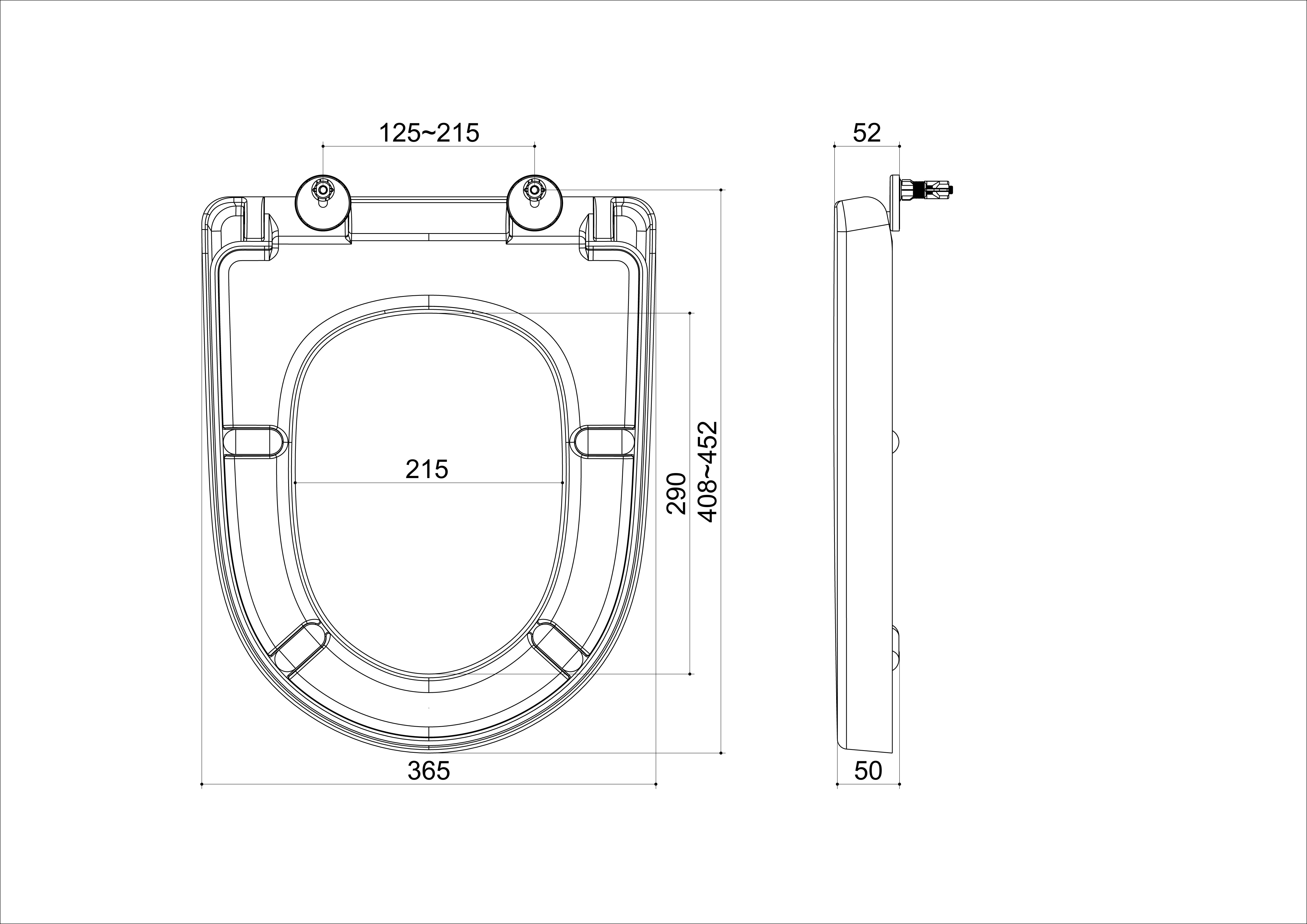 Maattekening Vilona toiletzitting glans wit
