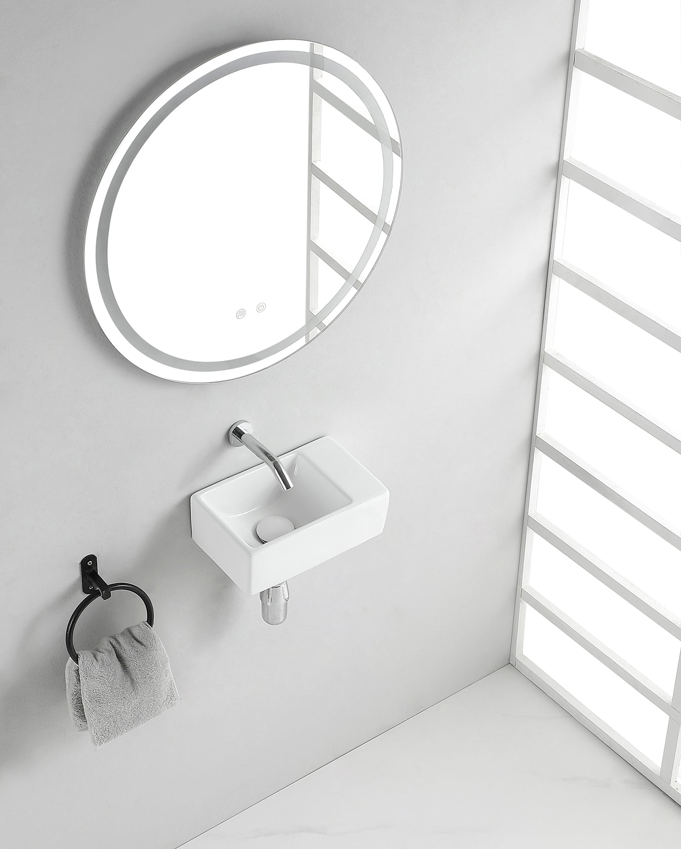 Rhea XXS fontein zonder kraangat rechts 30,5 x 18 x 11 cm keramiek glans wit – Wiesbaden – Glans Wit – Fontein | Dealplein