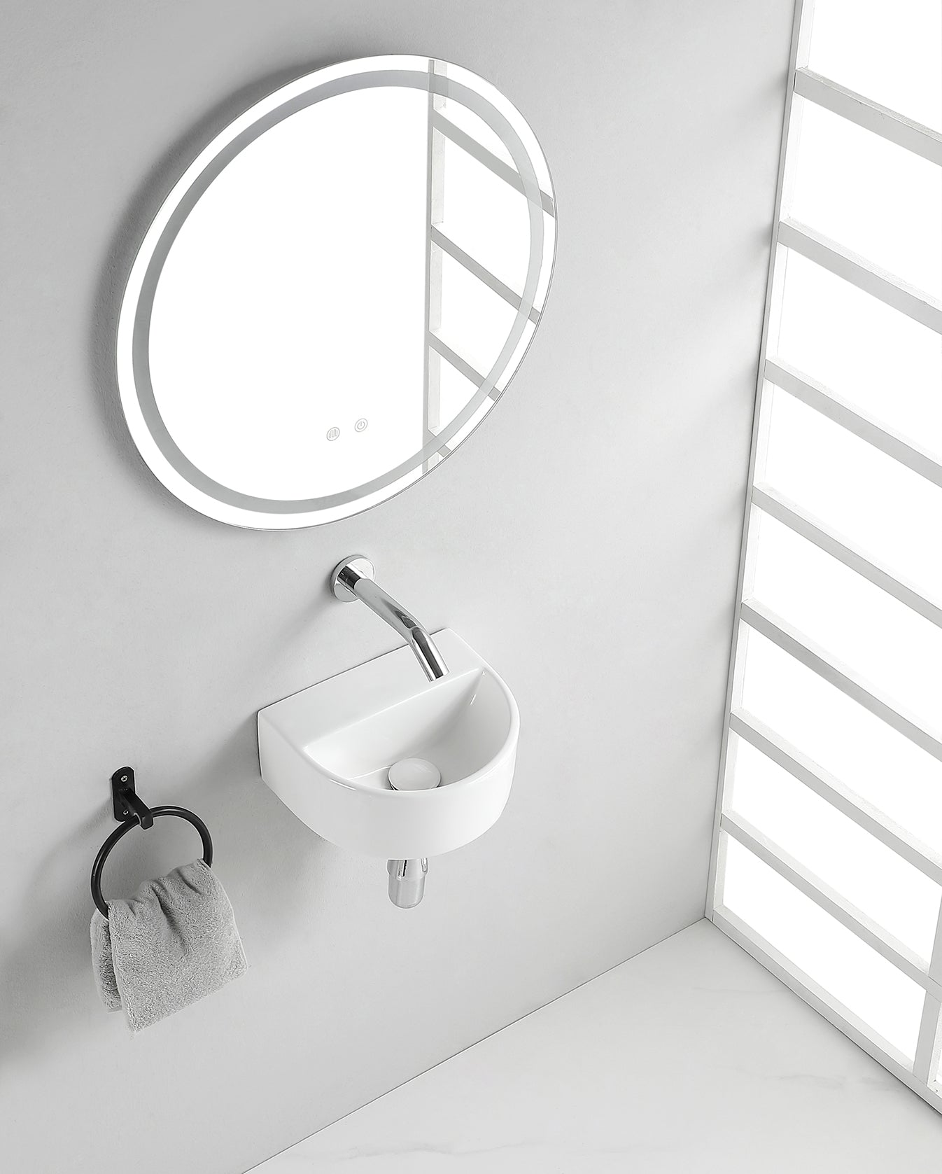 Lara fontein zonder kraangat 30 x 25 x 12 cm keramiek glans wit – Wiesbaden – Glans Wit – Fontein | Dealplein