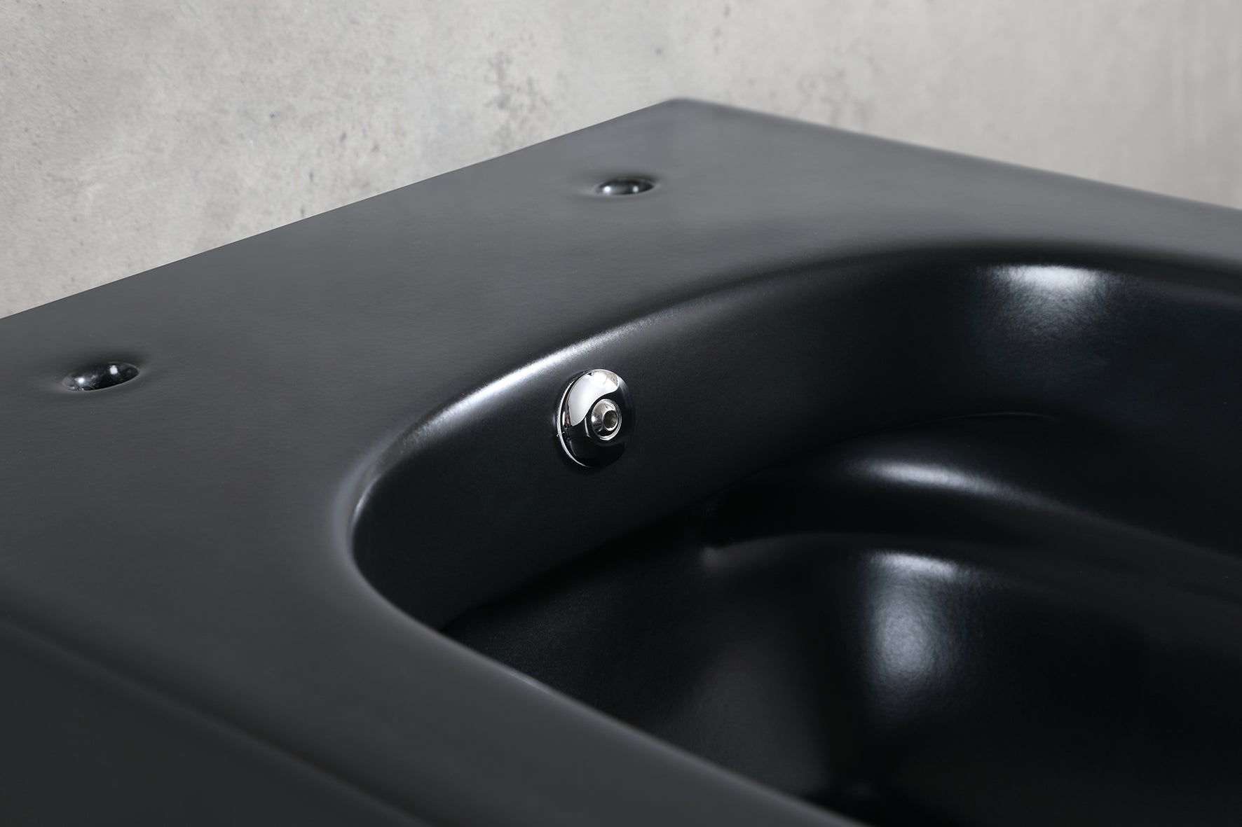 Wiesbaden Vesta wandcloset rimless met bidetkraan koud water mat zwart