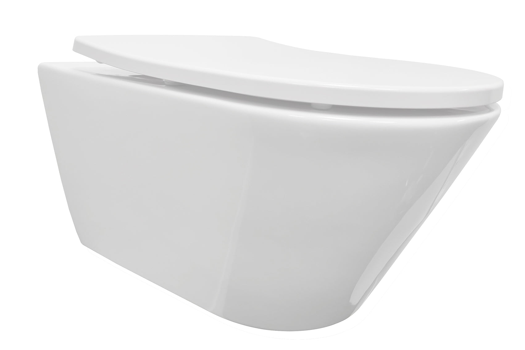 Stereo Wandtoilet Rimless Met Shade Slim Toiletzitting Softclose En Quick Release Glans Wit