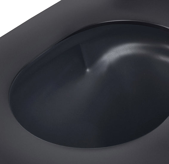Wiesbaden Vesta Tornado flush wandcloset rimless met Flatline toiletzitting softclose en quick release mat zwart