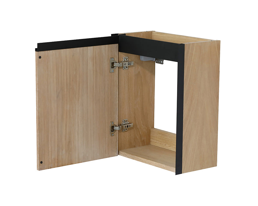 Lotus fonteinkast 40x21,8 cm naturel eik/mat zwart – Wiesbaden – Mat Zwart – Fonteinkast | Dealplein