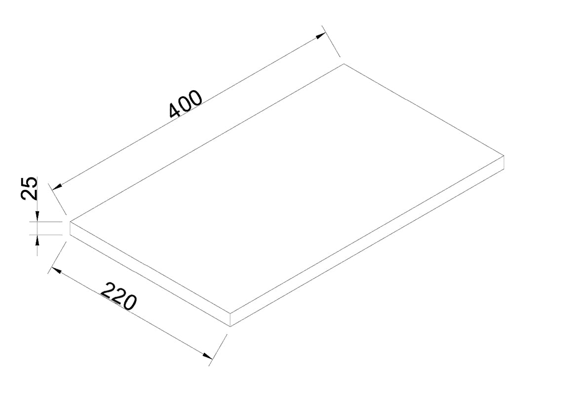 Maattekening Wiesbaden Lotus topblad 40x22 cm naturel eik