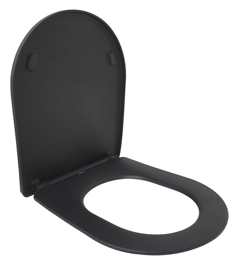 Wiesbaden Shade slim toiletzitting softclose en quick release mat zwart