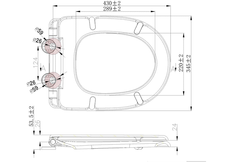 Menir toiletzitting softclose en quick release glans wit