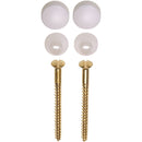 Potschroevenset zonder plug 2 stuks messing 5.5 x 70 mm afdekdop wit