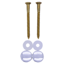 Potschroevenset zonder plug 2 stuks messing 5.5 x 70 mm afdekdop chroom