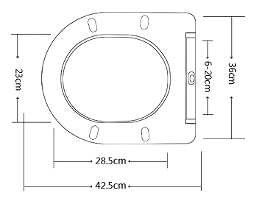 Maattekening Nibiru toiletzitting softclose en quick release mat zwart