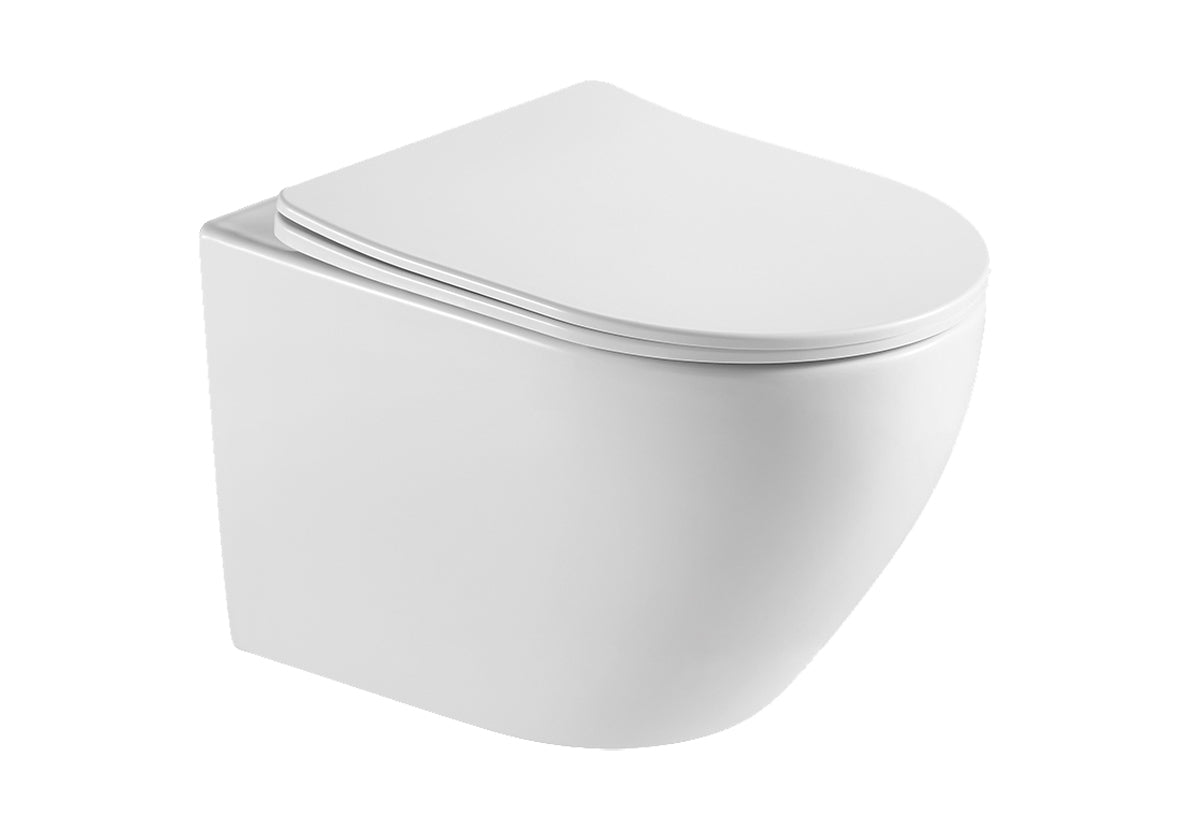 Nibiru Rimless Wandtoilet Met Toiletzitting Softclose En Quick Release Mat Wit