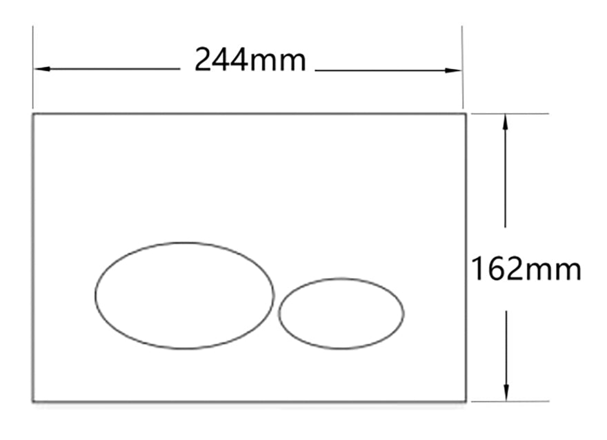 Maattekening Wiesbaden X32 Metal drukplaat voor inbouwreservoir glans wit