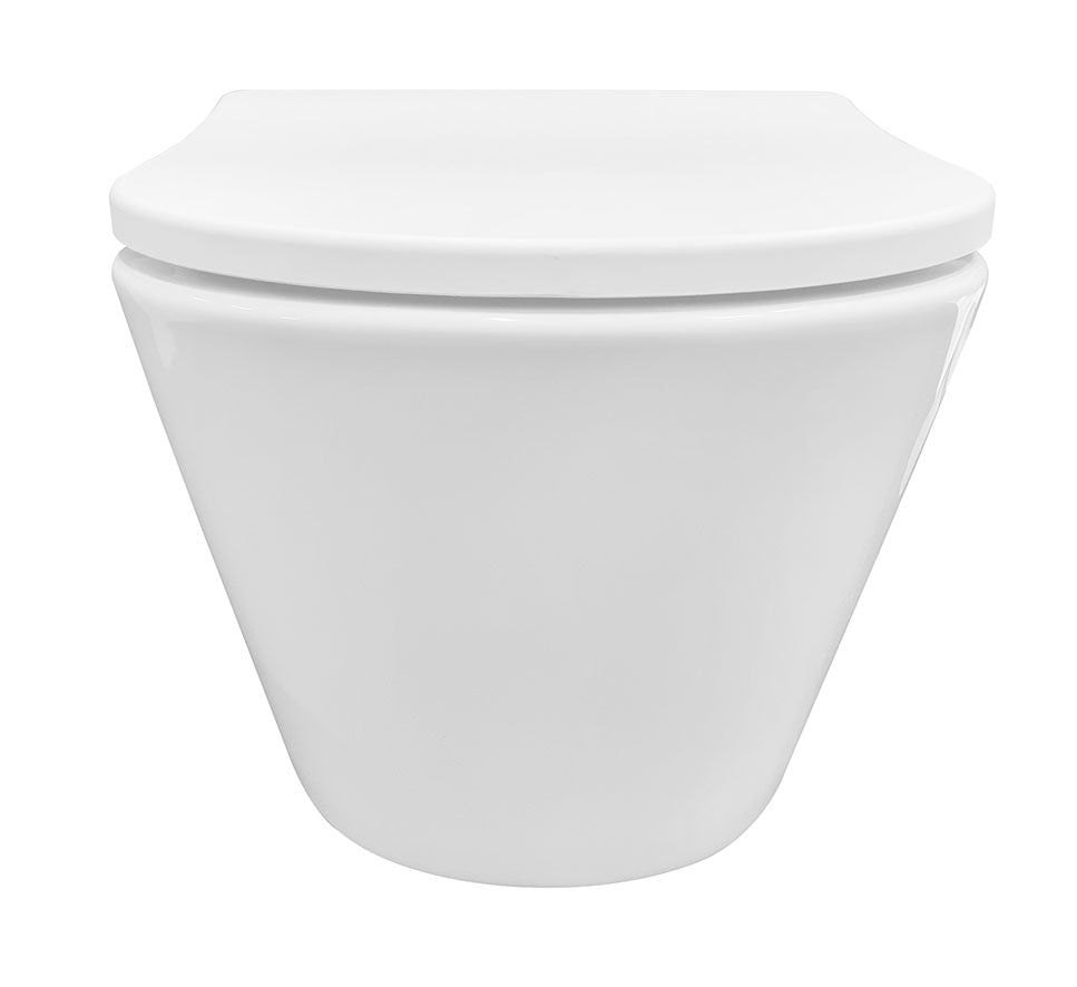 Wiesbaden Vesta wandcloset rimless met Shade slim toiletzitting softclose en quick release glans wit