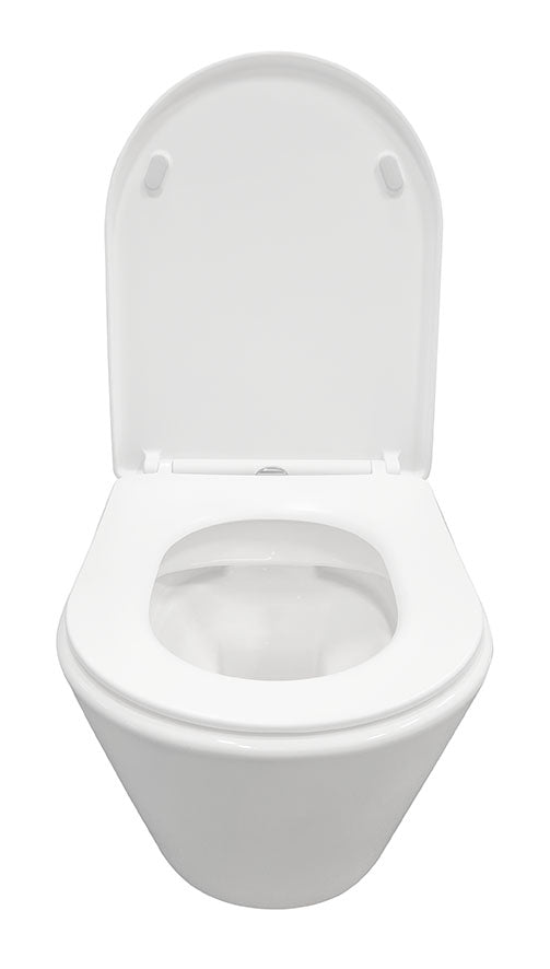 Wiesbaden Vesta wandcloset rimless met Shade slim toiletzitting softclose en quick release glans wit