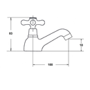 ANTEA Retro Fonteinkraan met Kruiskop Chroom Koud Water