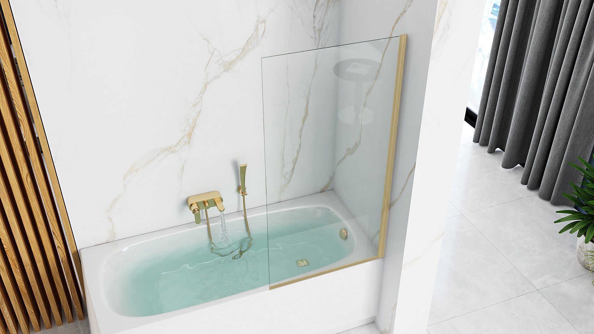 Bad scherm Rea Elegant Gold Brush 70