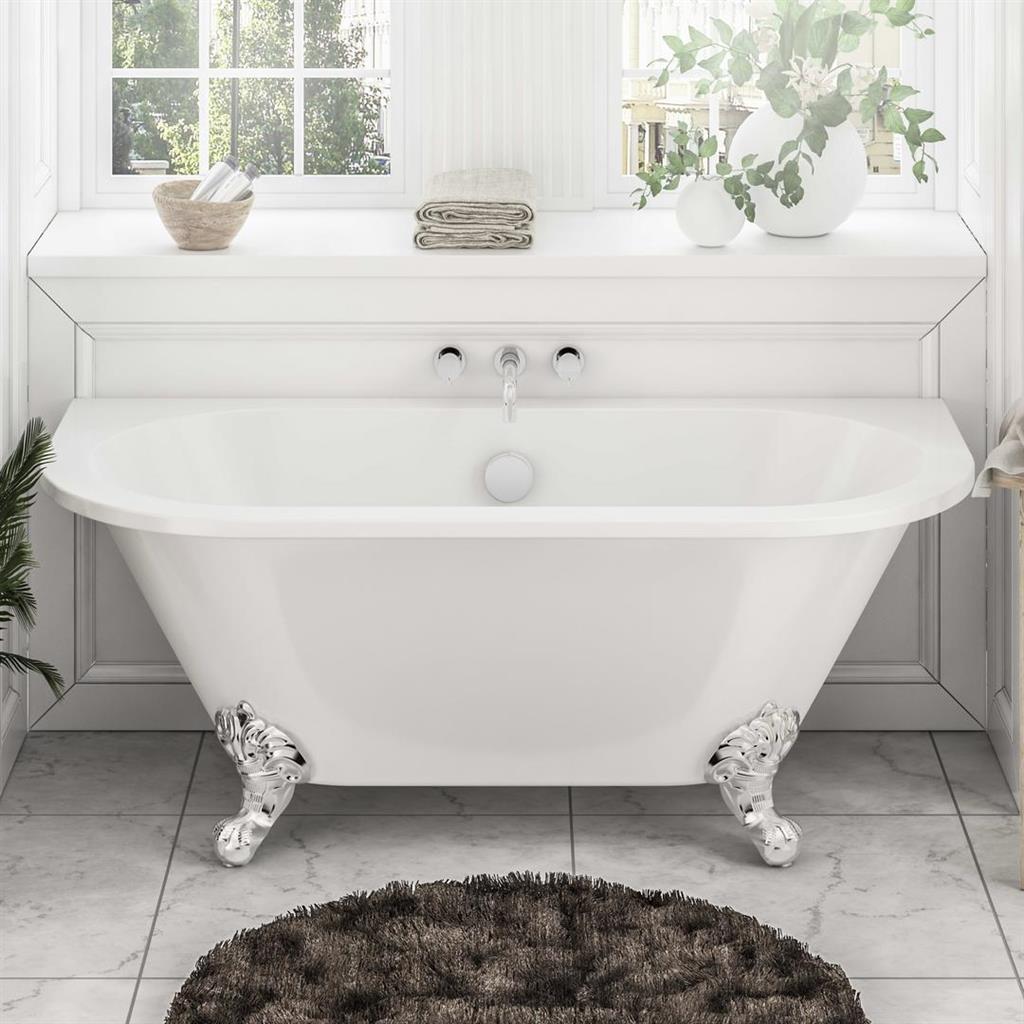 Eastbrook Mortlake Vrijstaand Roll Top Bad 150 x 74 x 61 cm Wit