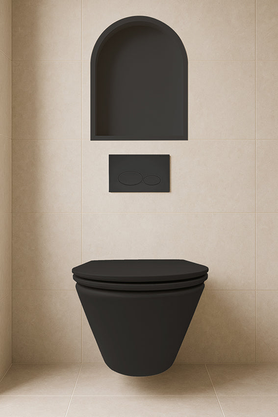 Wiesbaden Demis inbouwnis ovaal 30 x 45 x 10 cm mat zwart