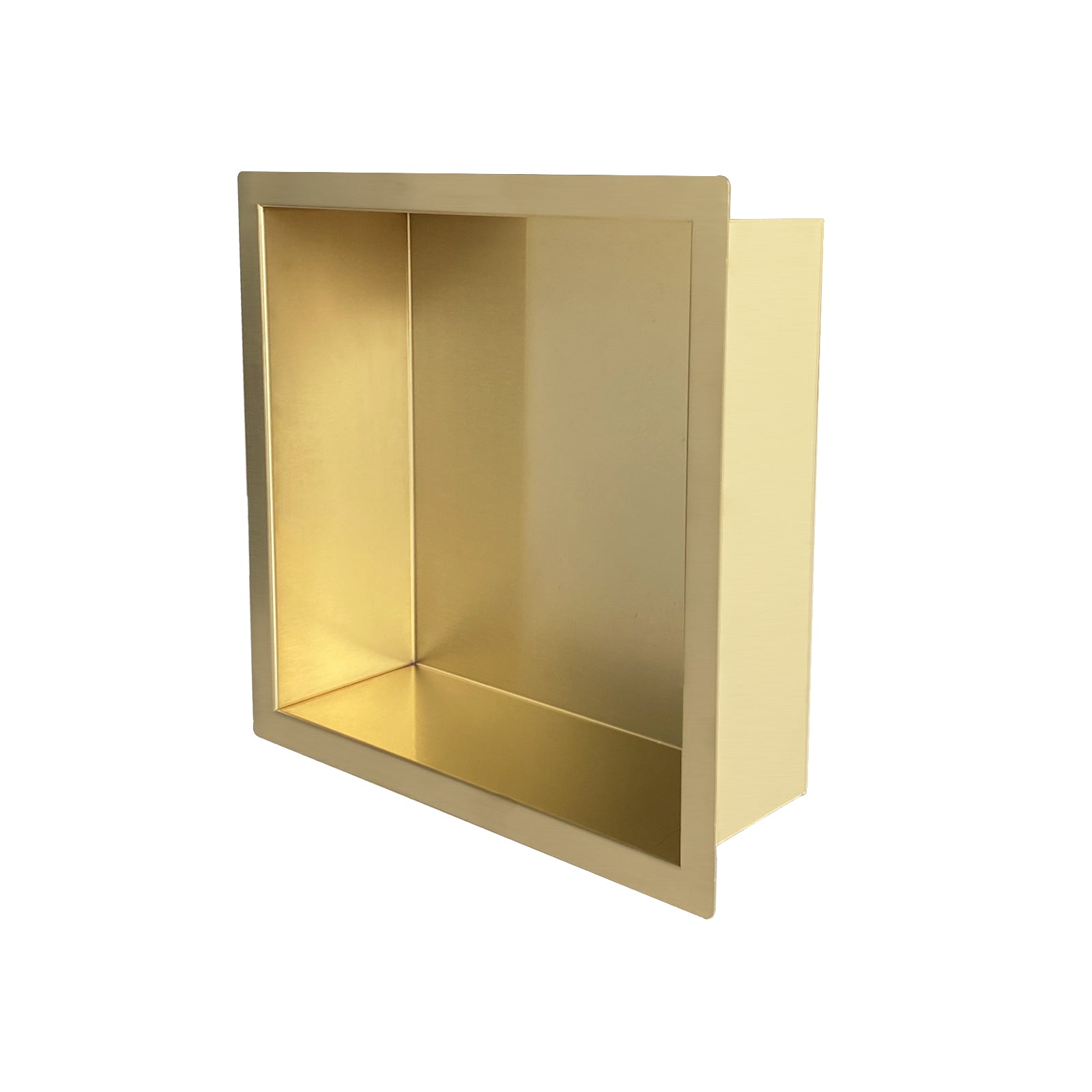 Wiesbaden Demis inbouwnis 30 x 30 x 10 cm geborsteld messing PVD