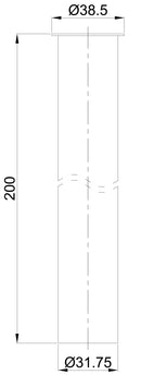 UniMatch sifon verlengbuis 20 cm met kraag mat wit - maattekening