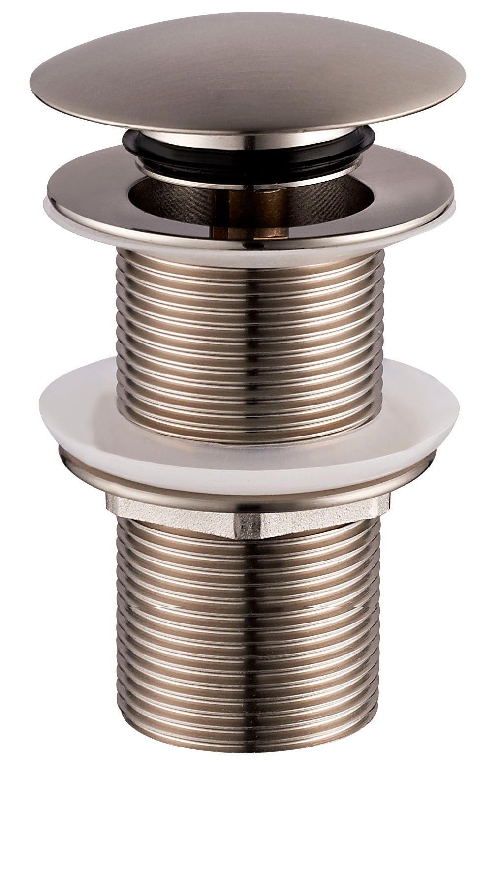 Wiesbaden UniMatch clickwaste afvoerplug verlengd 5/4" geborsteld staal